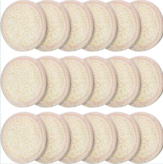 Loofah reusable exfoliating face scrubber w/finger slots