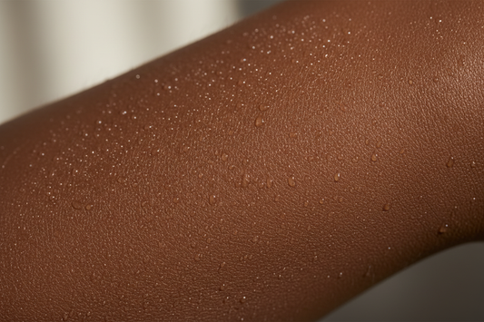 toner spray swatch on dark skin